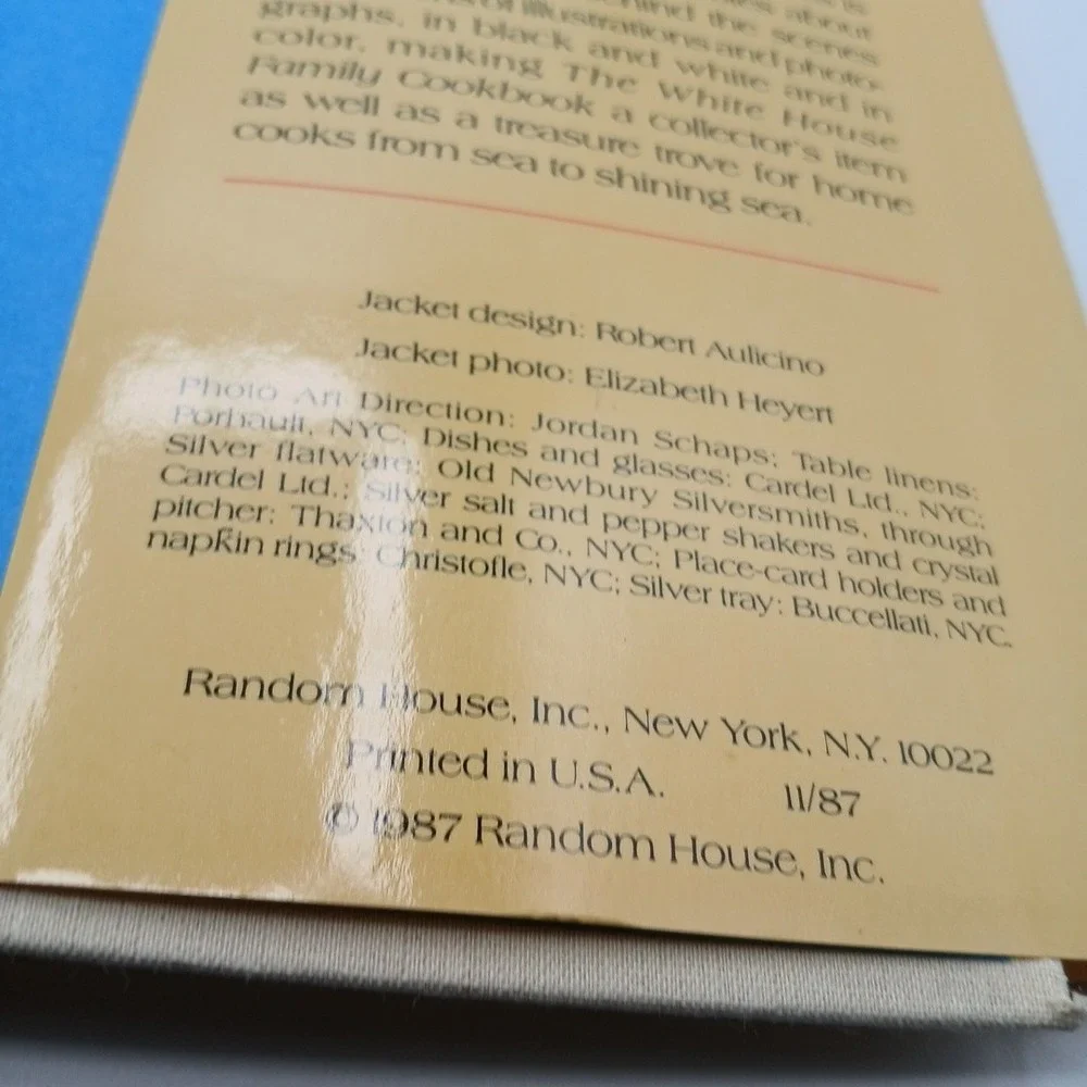 The White‎ House Family Cookbook by Henry Haller HC 1987 First Edition